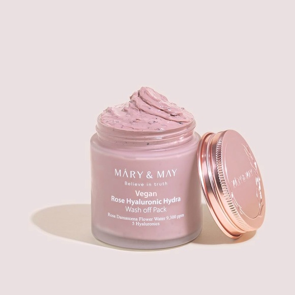 Mary&May Rose Hyaluronic Hydra Wash Off Pack Duo (125gx 2ea), New in Box - Picture 2 of 10